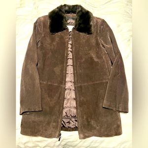 Vintage 90’s Y2K Suede/Faux Fur Jacket Size Small